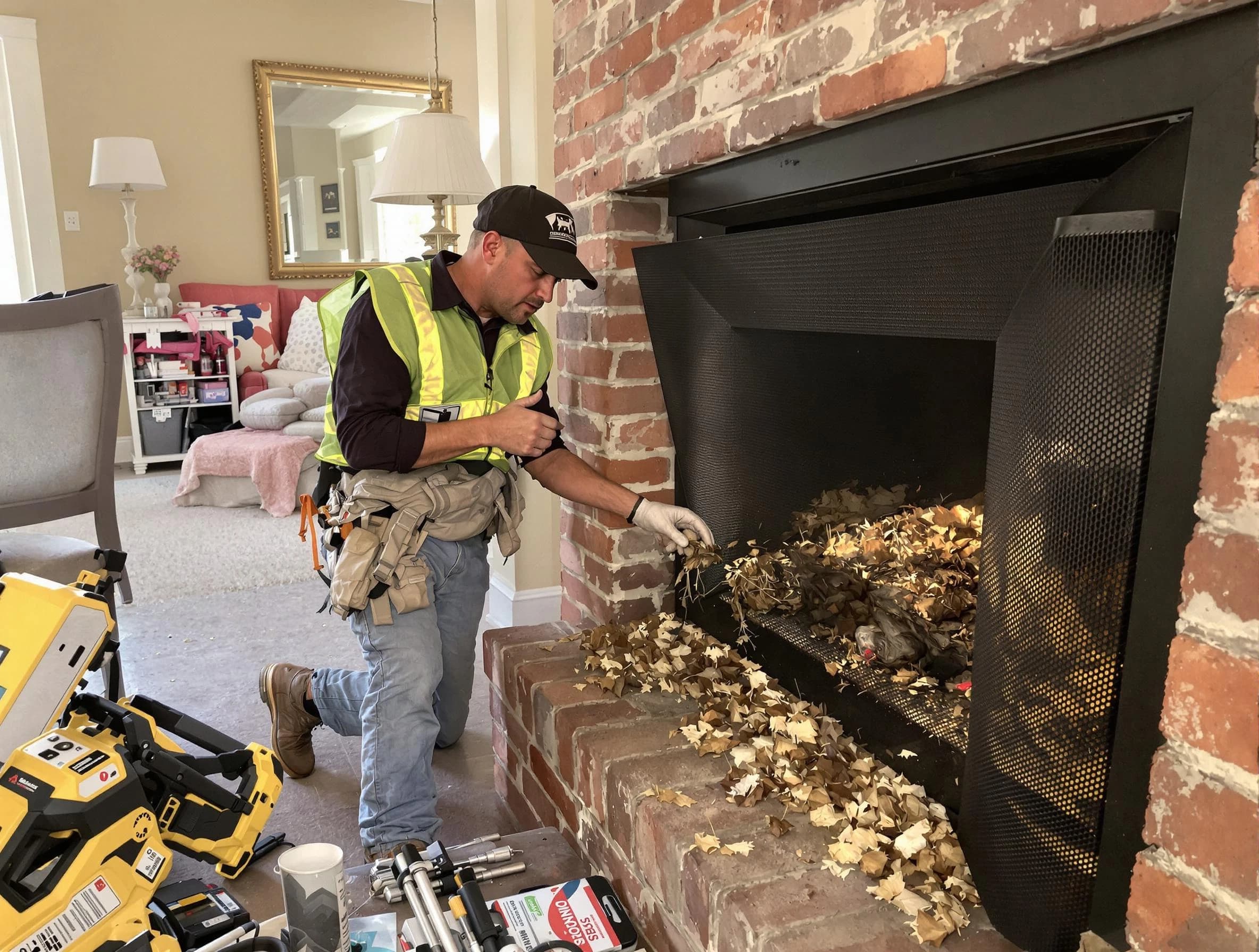 Safe screening installation by Dunwoody Chimney Sweep in Dunwoody, GA