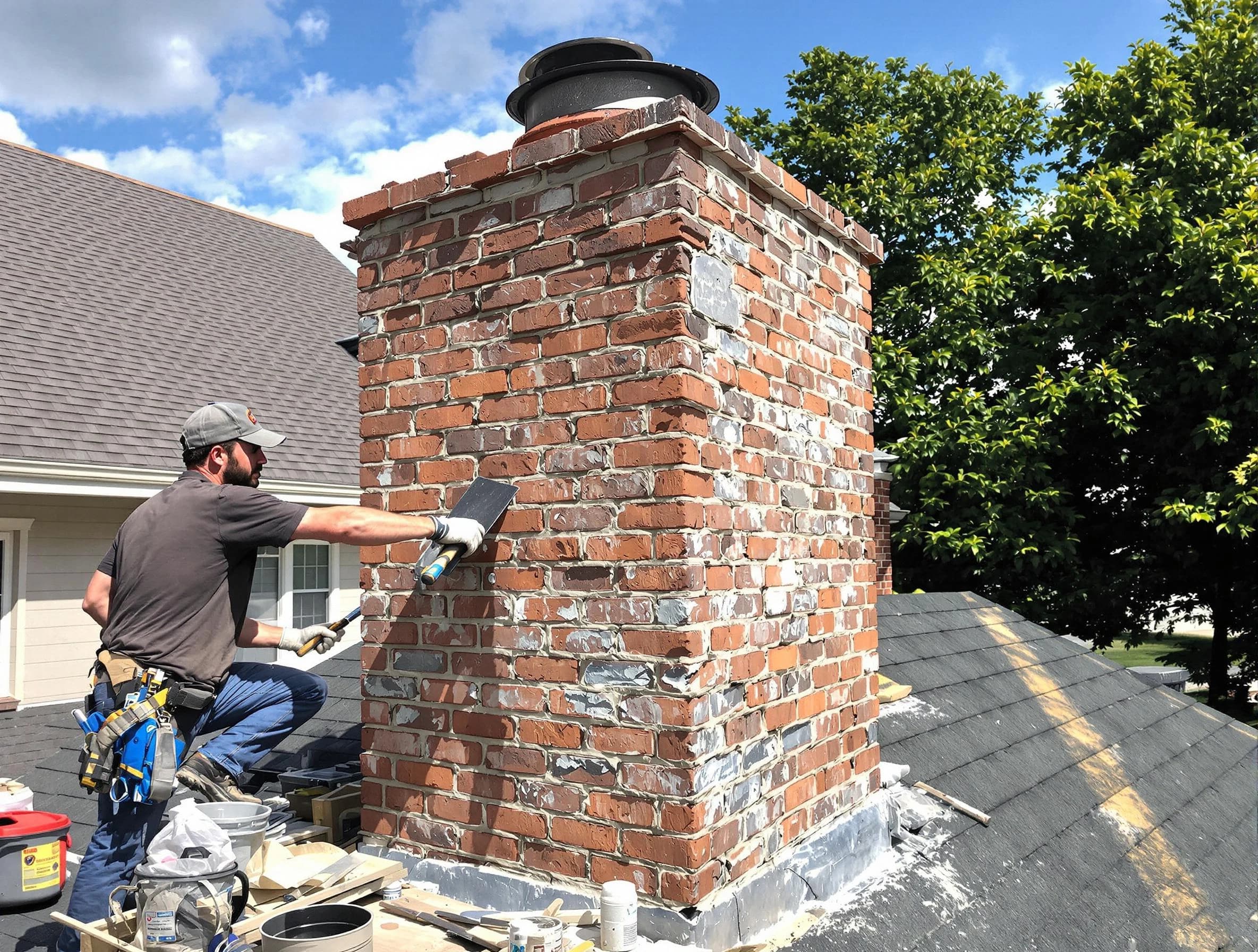 Completed chimney rebuild by Dunwoody Chimney Sweep in Dunwoody, GA
