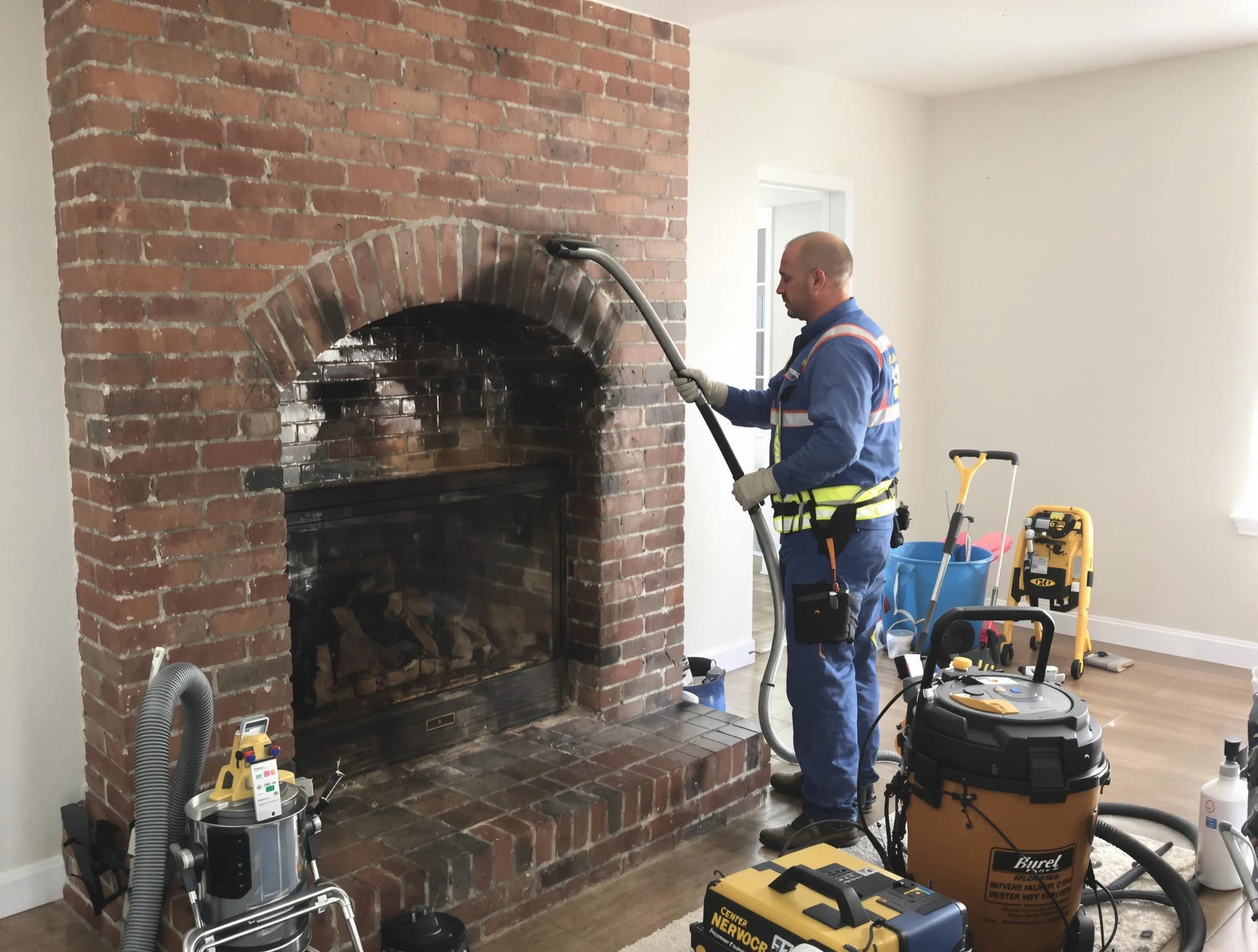 Dunwoody Chimney Sweep expert performing detailed chimney sweep in Dunwoody, GA