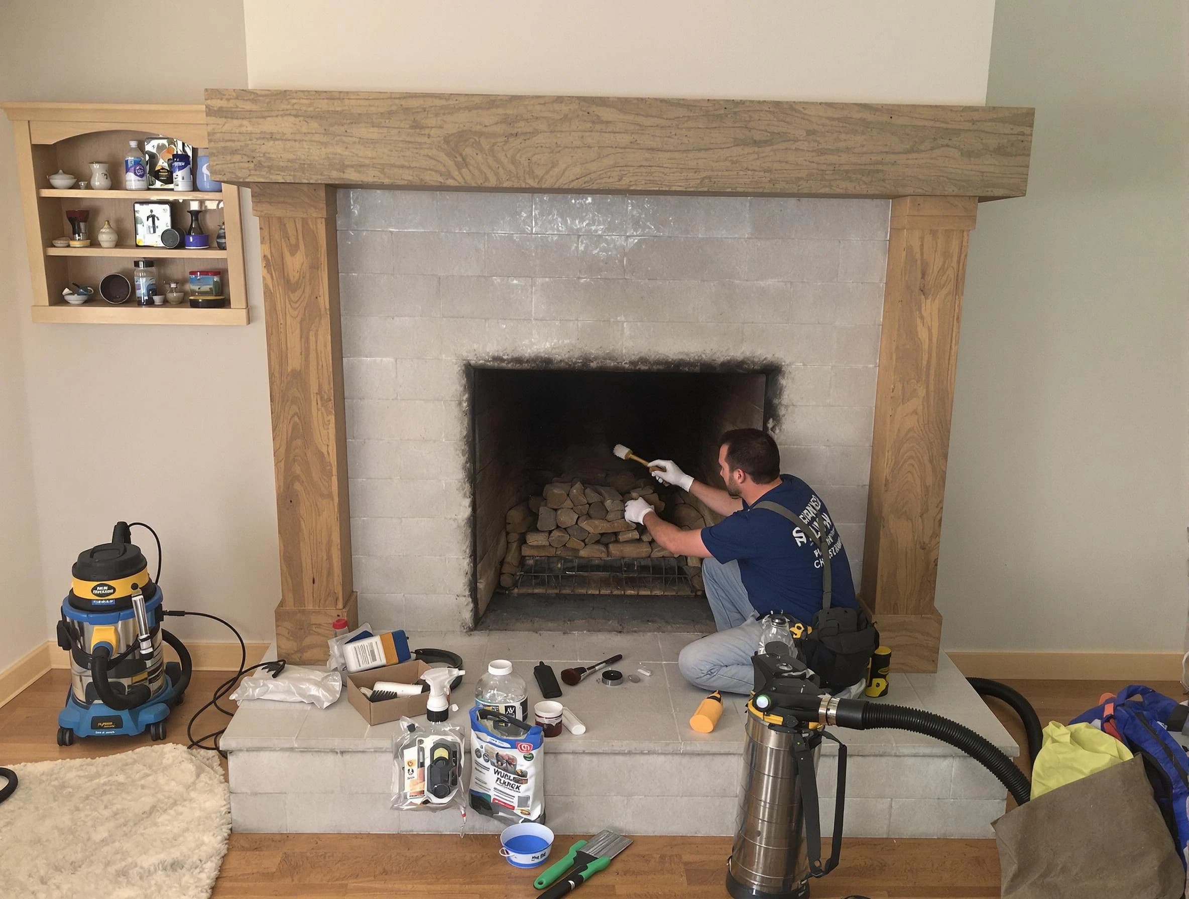 Detailed creosote removal process by Dunwoody Chimney Sweep in Dunwoody, GA