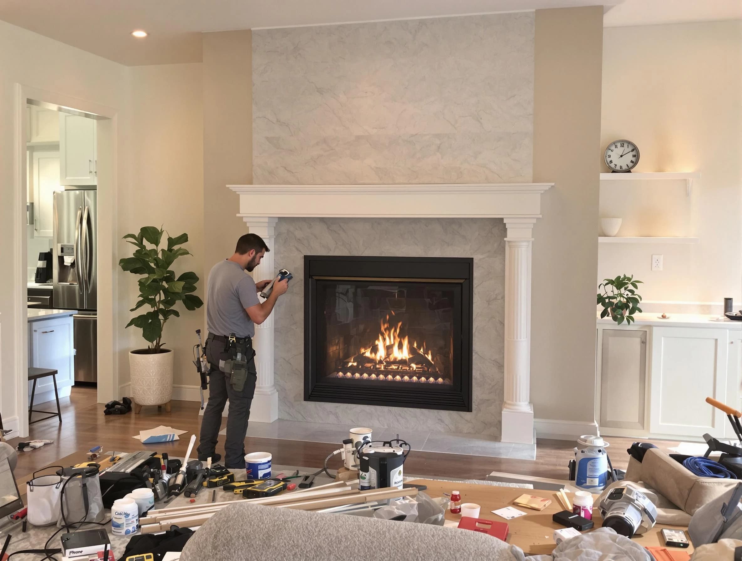 Newly installed fireplace by Dunwoody Chimney Sweep in Dunwoody, GA