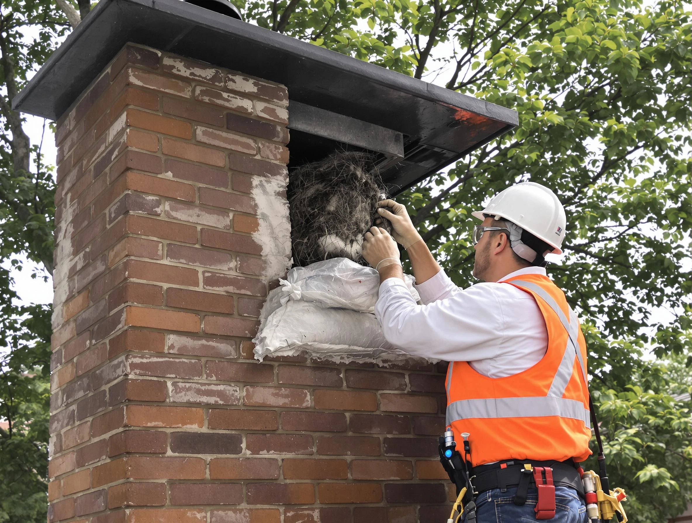 Humane removal of debris and animals by Dunwoody Chimney Sweep in Dunwoody, GA