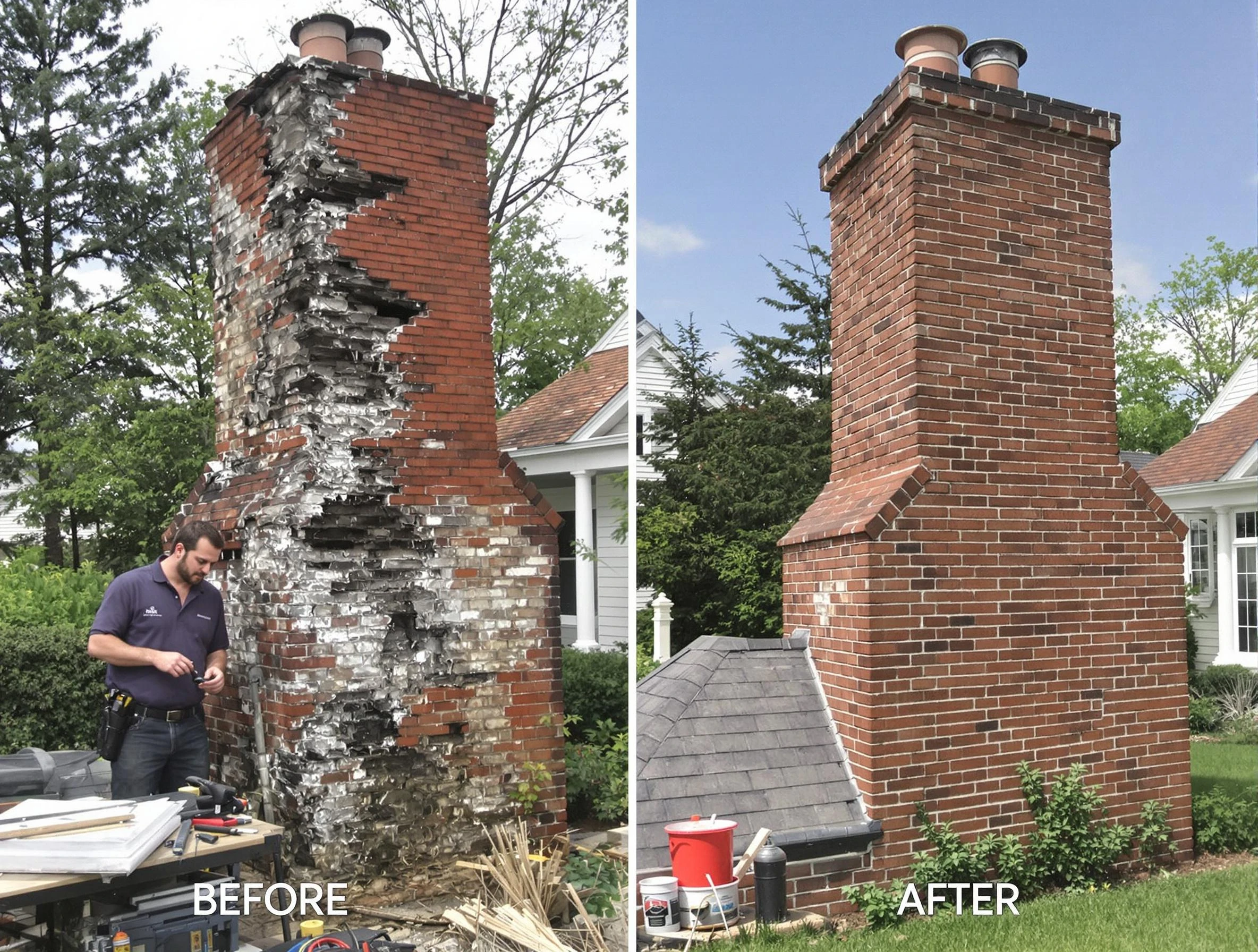 Dunwoody Chimney Sweep performing a full chimney restoration in Dunwoody, GA