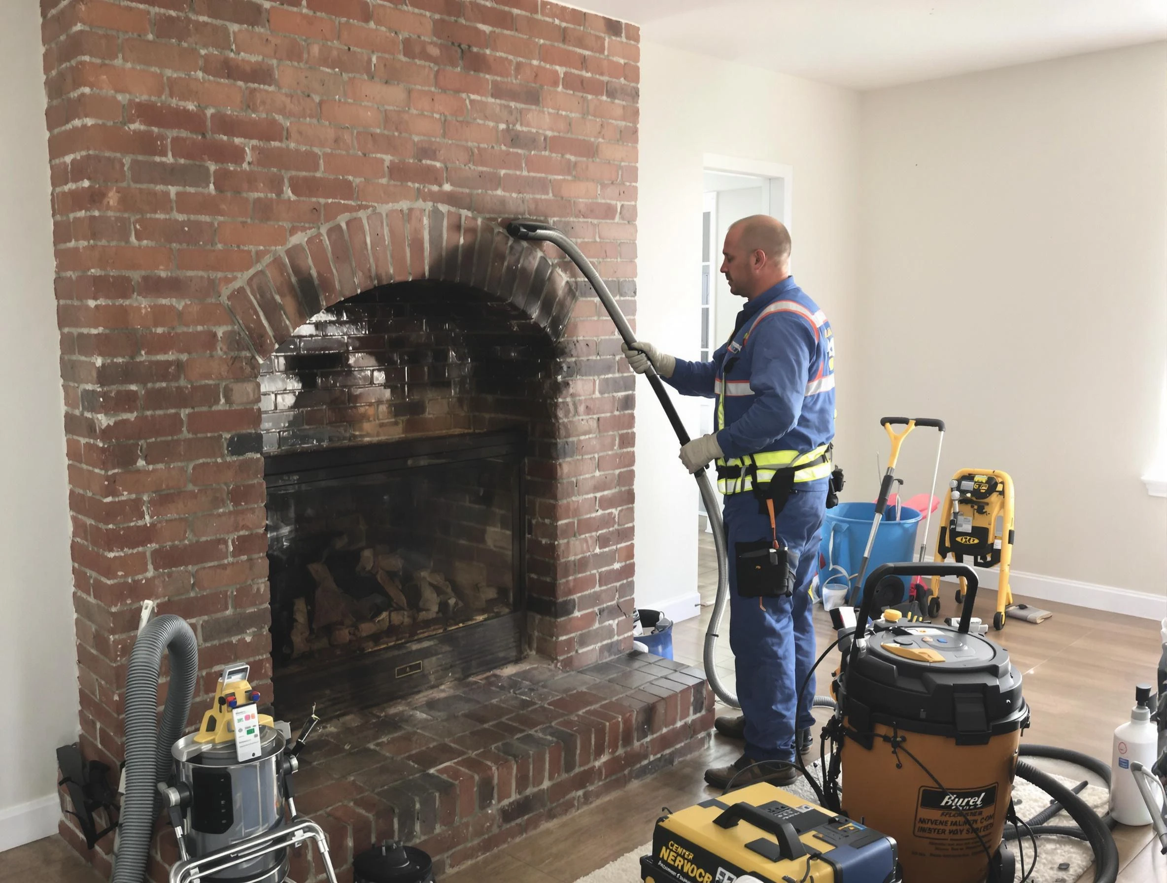 Dunwoody Chimney Sweep expert performing detailed chimney sweep in Dunwoody, GA