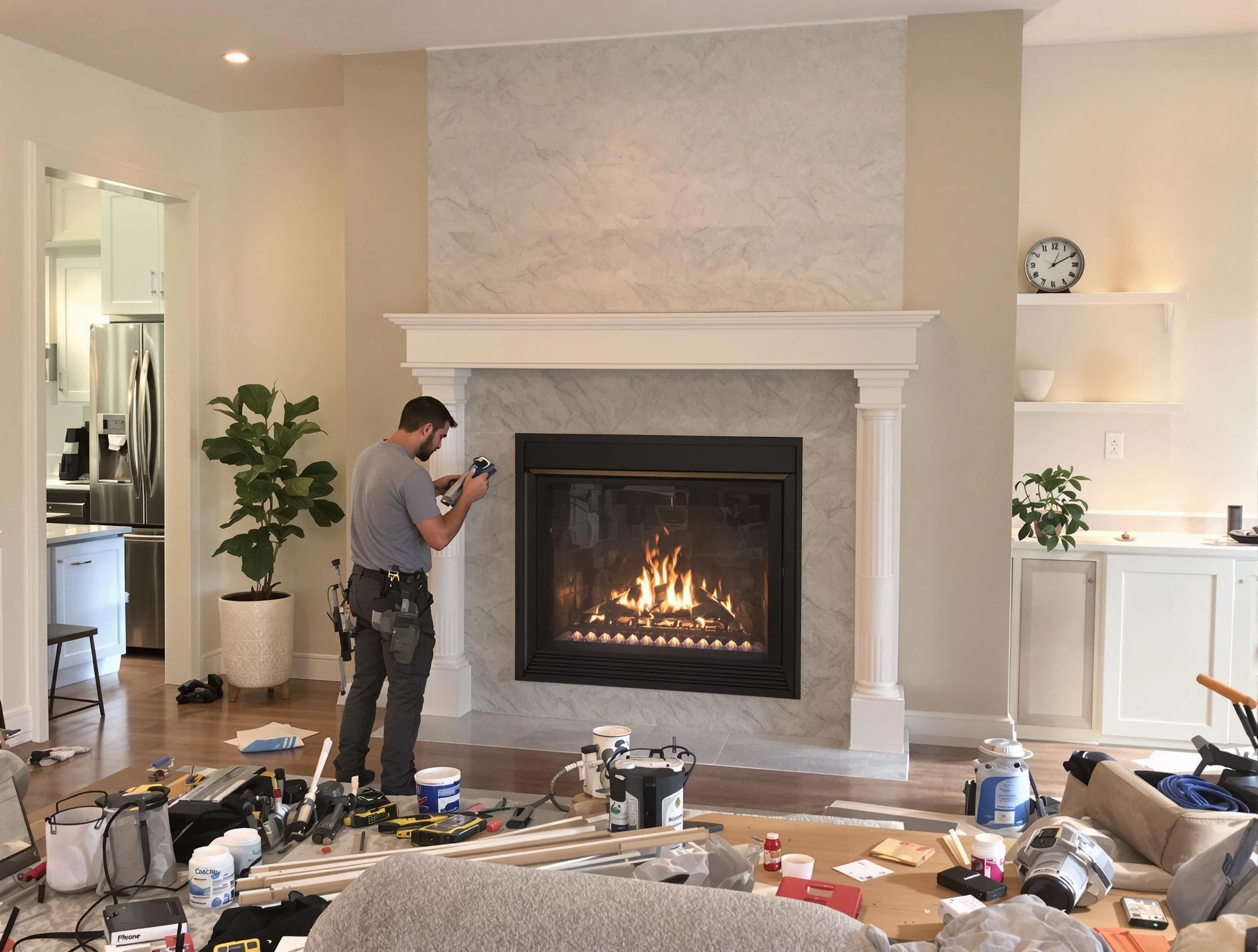 Newly installed fireplace by Dunwoody Chimney Sweep in Dunwoody, GA