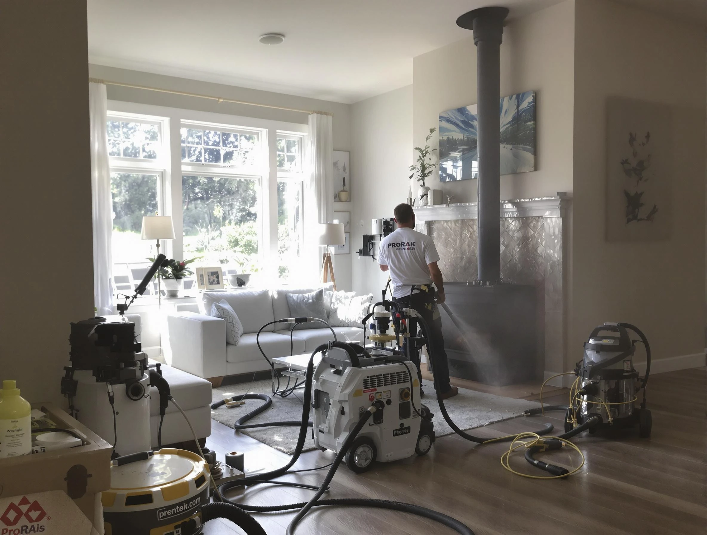 Soot removal service by Dunwoody Chimney Sweep for a fireplace in Dunwoody, GA